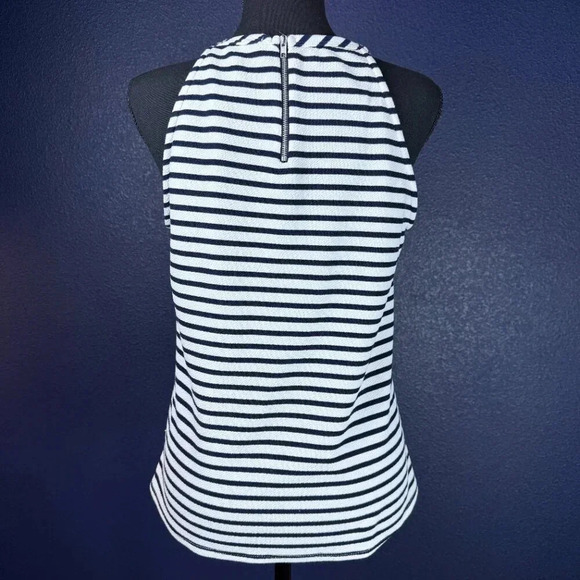 Green Envelope White & Navy Striped Halter Tank Size Medium - Picture 3 of 7